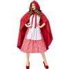 Fairy Tale Little Red Riding Hood Adult Red Plaid Halloween Cosplay Costume