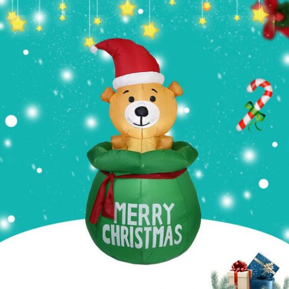 Christmas Inflatable Adornment Luminous Gift Pack Bear Garden Ornaments