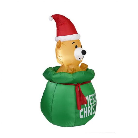 Christmas Inflatable Adornment Luminous Gift Pack Bear Garden Ornaments
