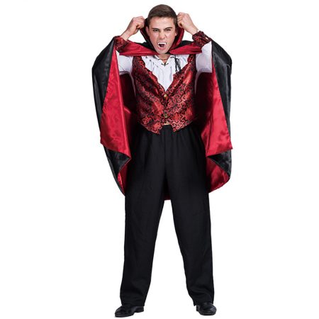 Halloween Adult Costume Vampire Cosplay Men's Coat and Cloak Set