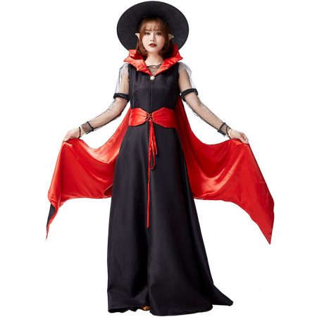 Halloween long dress ampire costume vampire bat cosplay skirt suit