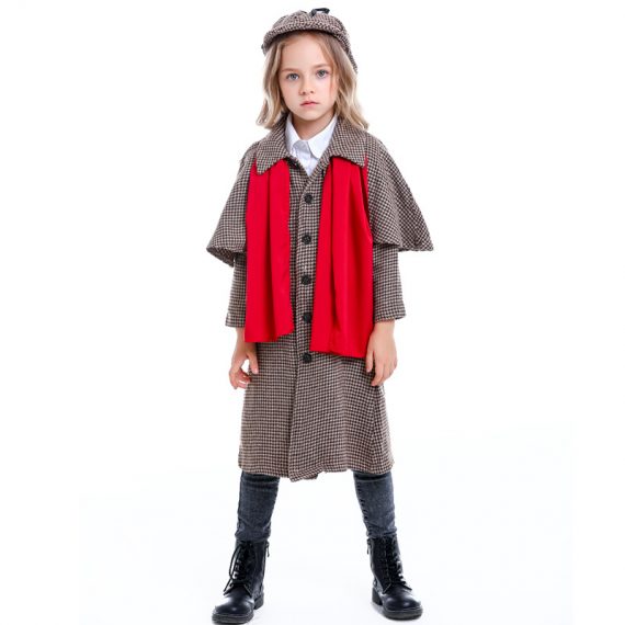 Halloween detective Sherlock Holmes cosplay unisex adults kids performance costume