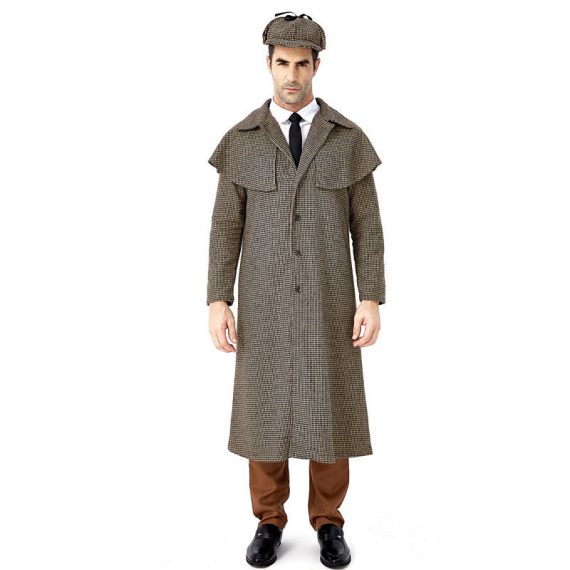 Halloween detective Sherlock Holmes cosplay unisex adults kids performance costume