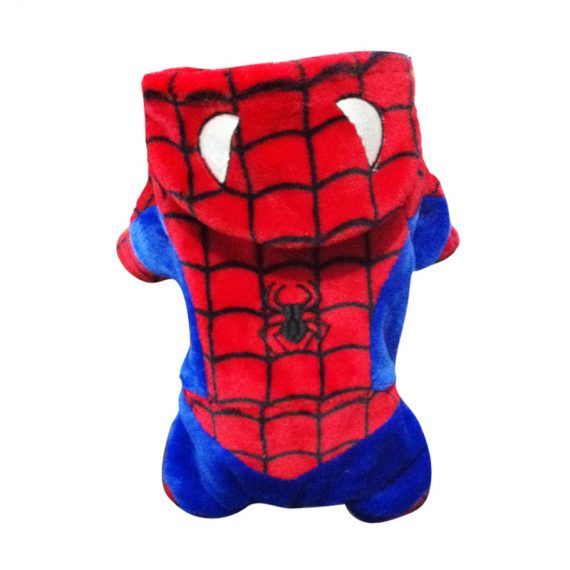 New style dog clothes spiderman coral fleece pet halloween cosplay funny costume