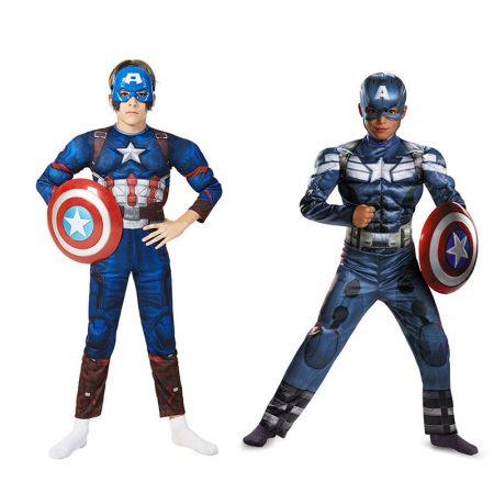 Halloween Kids Captain America cosplay anime jumpsuit Avengers Superhero costume