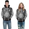 Digital print couple pullover unisex hoodies
