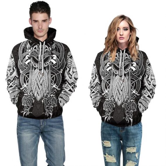 Digital print couple pullover unisex hoodies