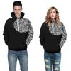Digital print couple pullover unisex hoodies