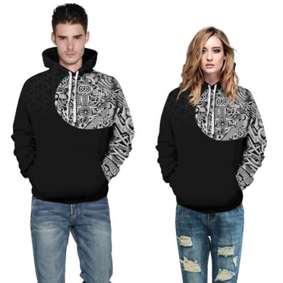 Digital print couple pullover unisex hoodies