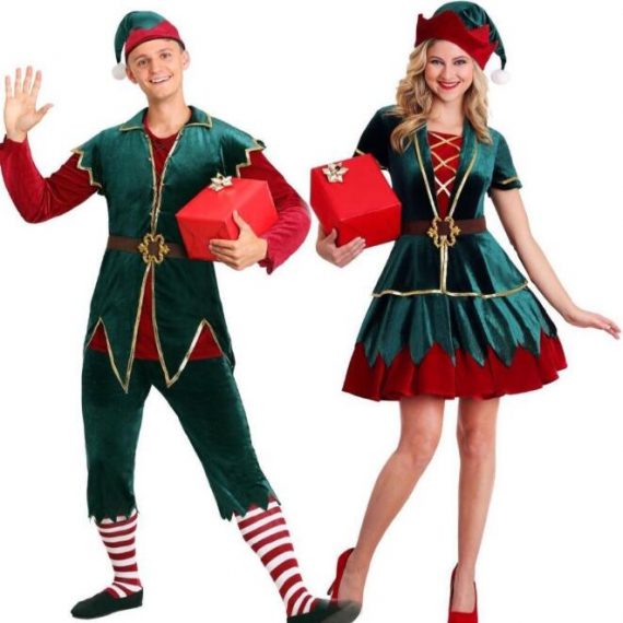 christmas elf outfit adult couple costume