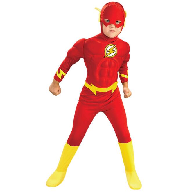 kids the flash costume superhero muscle cosplay jumpsuit - MYanimec