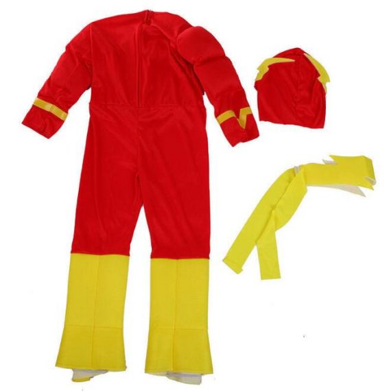 kids the flash costume superhero muscle cosplay jumpsuit
