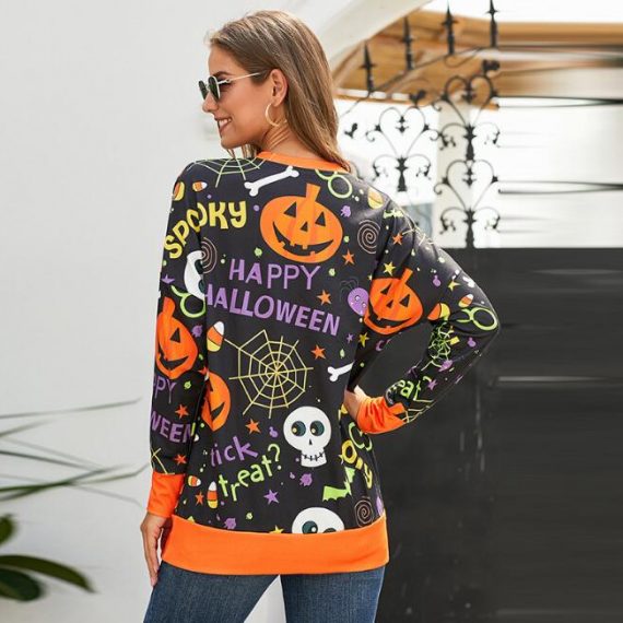 jack o lantern sweetshirt ladies loose hoodie