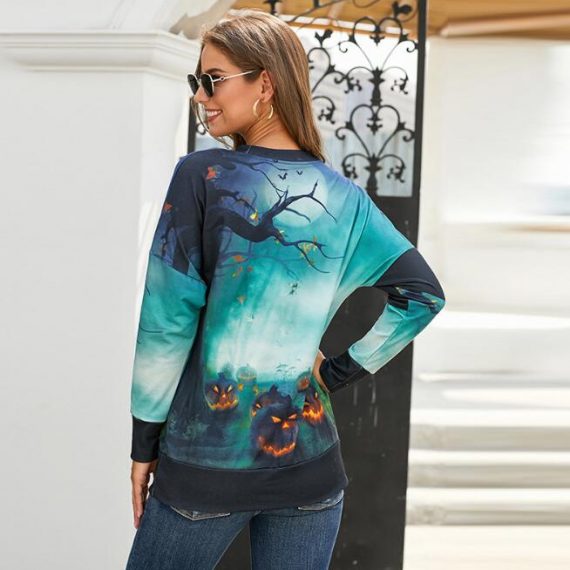 jack o lantern sweetshirt ladies loose hoodie