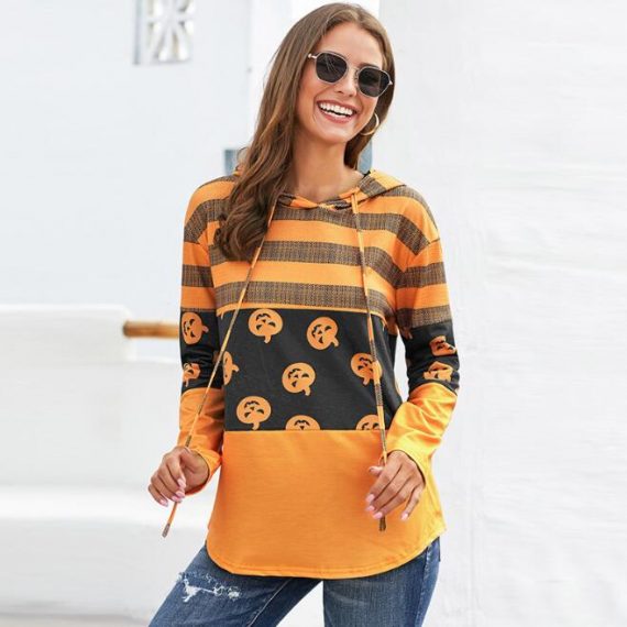 Halloween ladies hoodie jack o lantern loose sweetshirt