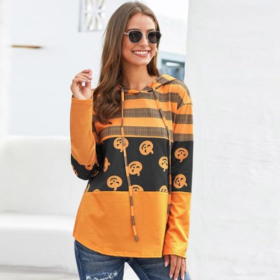 Halloween ladies hoodie jack o lantern loose sweetshirt