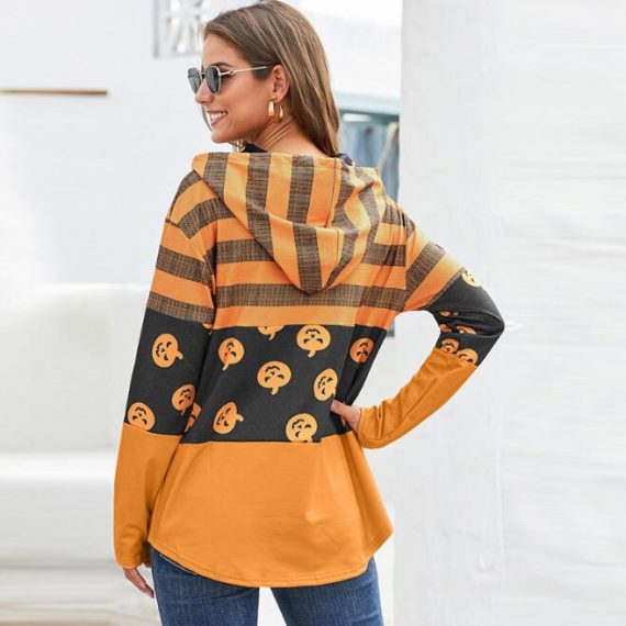 Halloween ladies hoodie jack o lantern loose sweetshirt