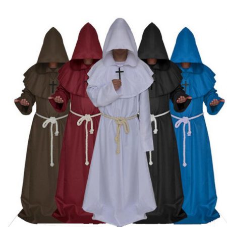 wizard priest cosplay costume medieval monk robe