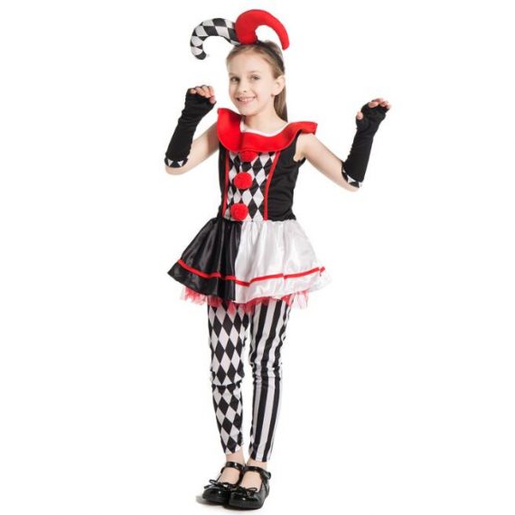 girl clown costume kids halloween cosplay suit