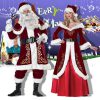 womens and mens couple costume christmas outfit santa suit
