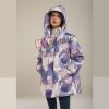 purple down jacket mid length winter women's jacket