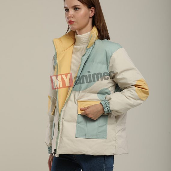 short hoodless jacket warmest winter down puffer jacket