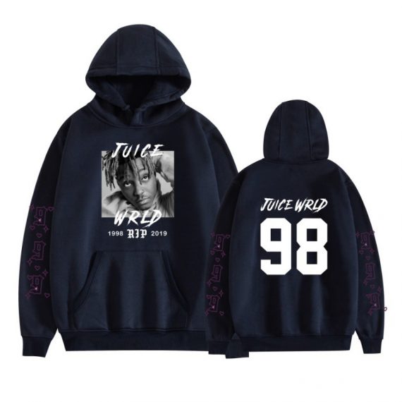 adult printing juice wrld sweatshirt black hoodie for men