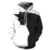 3D style couple sweatshirt pullover black cat hoodie