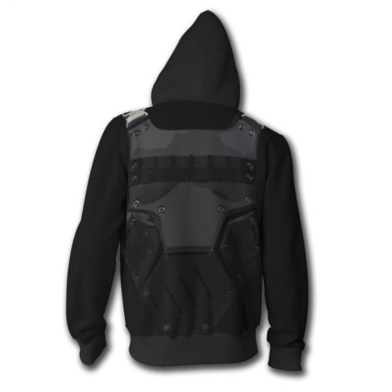 black adult zipper sweatshirt punisher skull hoodie