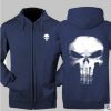 black punisher hoodie zipper sweatshir for men
