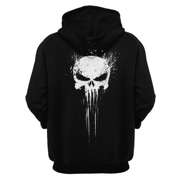 punisher skull sweatshirt adult men black pullover hoodie