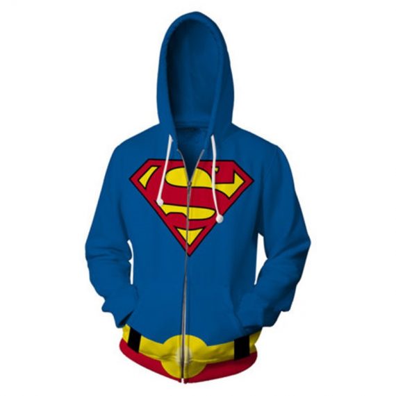 printing mens sweatshirt superman zip up hoodie