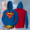 printing mens sweatshirt superman zip up hoodie