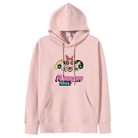 pink powerpuff girl hoodie 3D printing animec sweatshirt
