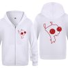 invader zim zip up hoodie white unisex gir sweatshirt