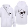 invader zim zip up hoodie white unisex gir sweatshirt