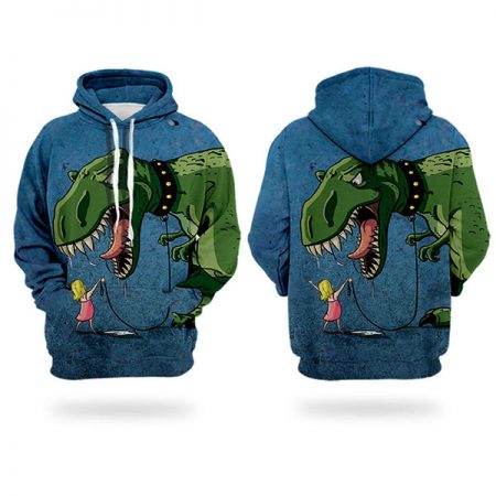 unisex dinosaurs hoodie adult kids 3D style t rex sweatshirt