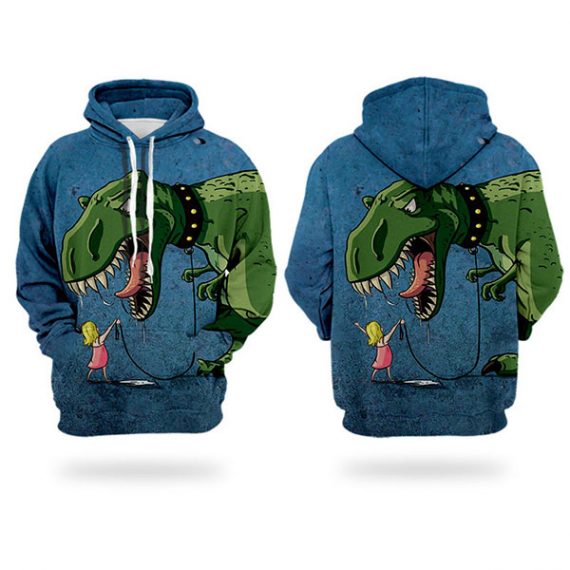 unisex dinosaurs hoodie adult kids 3D style t rex sweatshirt
