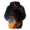 3D style galaxy wolf hoodie for men