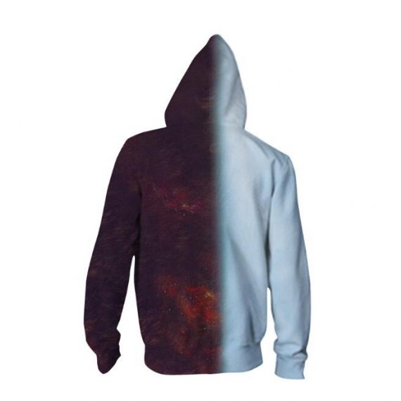 3D digital printing mens zip up hoodies wolf hooded sweatshirts