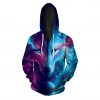 3D style cool wolf hoodies mens zip up sweatshirt