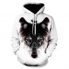 unisex wolf white sweatshirt pullover hoodie for men and women