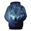 printing pullover sweatshirt 3d wolf hoodie for men