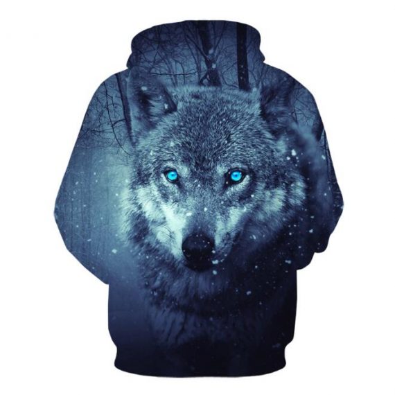 printing pullover sweatshirt 3d wolf hoodie for men