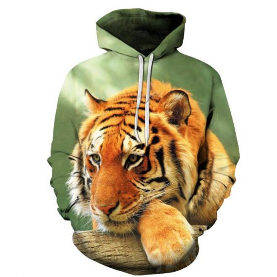 3D printing cute tiger pullover hoodie adult sweatshirt