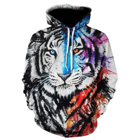 3D unisex tiger sweetshirt pullover hoodie for men and women