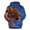 adult tiger sweetshirt blue hoodie for men