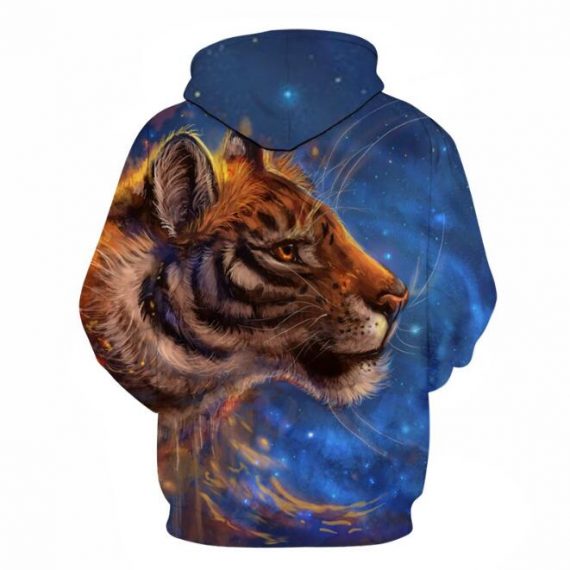 adult tiger sweetshirt blue hoodie for men