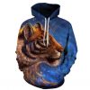 adult tiger sweetshirt blue hoodie for men