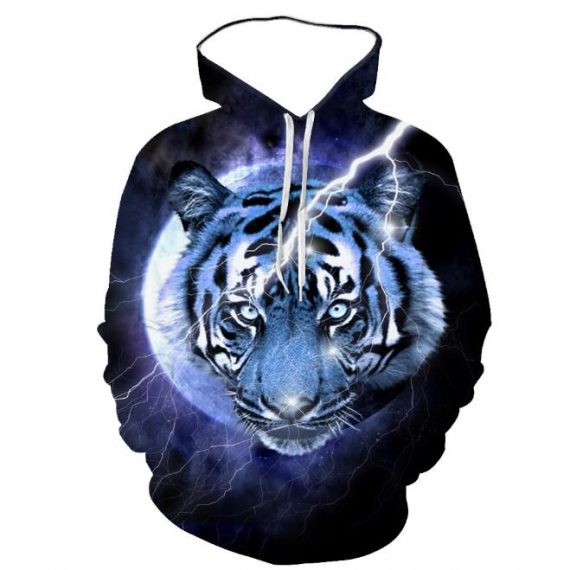 3D style tiger hoodie for mens sweatshirts